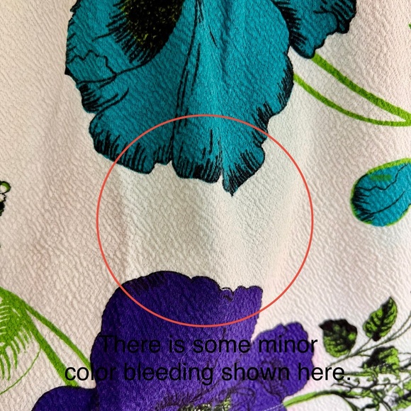 💟 ANTHROPOLOGIE Deletta Floral Puff Sleeve Tunic Top V-Neck Blouse Bohemian M - Picture 5 of 13